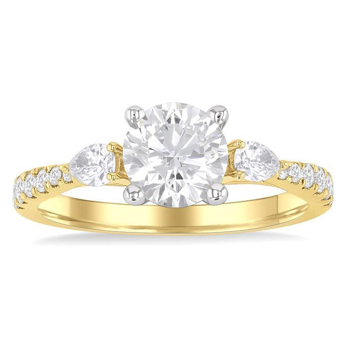 Round Shape Semi-Mount Diamond Engagement Ring
