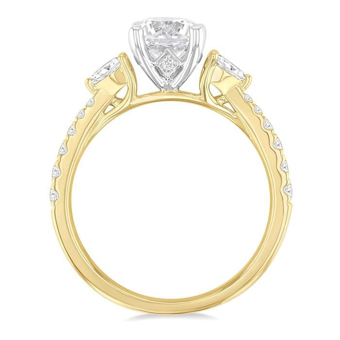 Round Shape Semi-Mount Diamond Engagement Ring