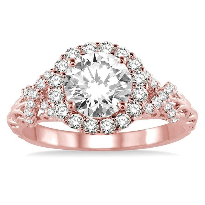 1/2 Ctw Diamond Semi-Mount Engagement Ring in 14K Rose Gold