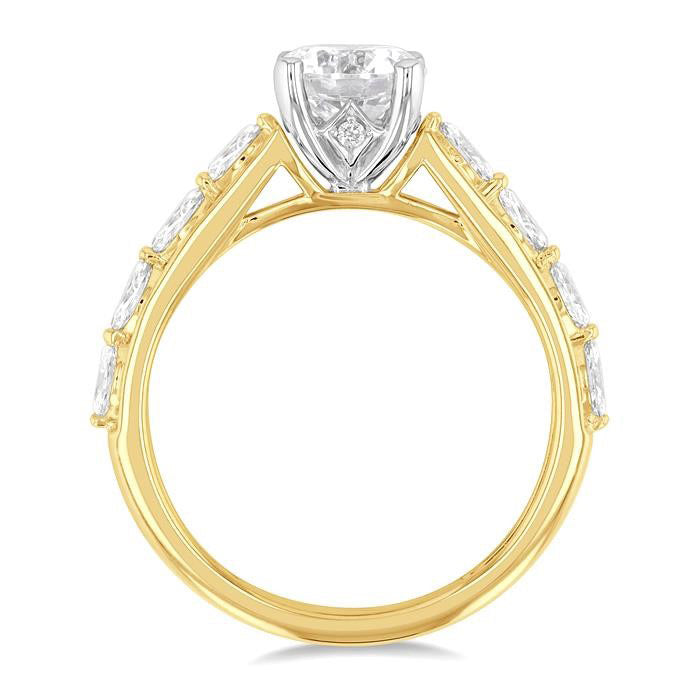 Round Shape Semi-Mount Diamond Engagement Ring