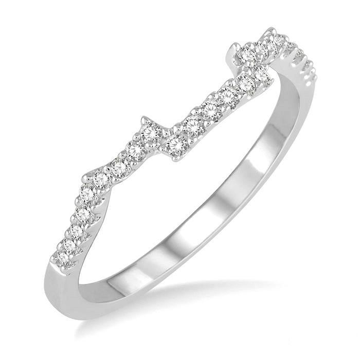 1/5 Ctw Round Cut Diamond Wedding Band in 14K White Gold