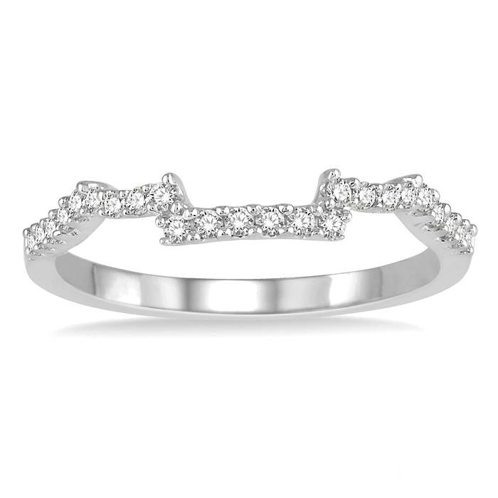 1/5 Ctw Round Cut Diamond Wedding Band in 14K White Gold
