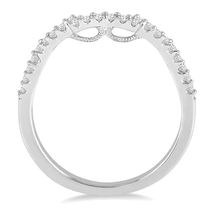 1/5 Ctw Round Cut Diamond Wedding Band in 14K White Gold