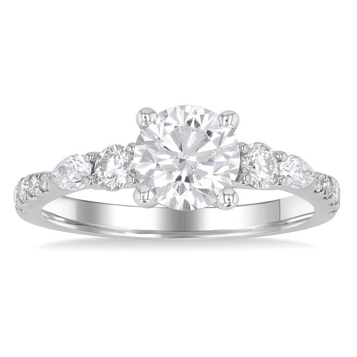 Round Shape Semi-Mount Diamond Engagement Ring