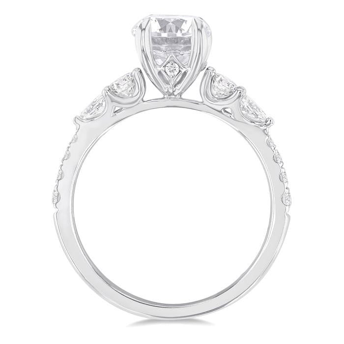 Round Shape Semi-Mount Diamond Engagement Ring