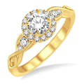 Round Shape Halo Diamond Engagement Ring