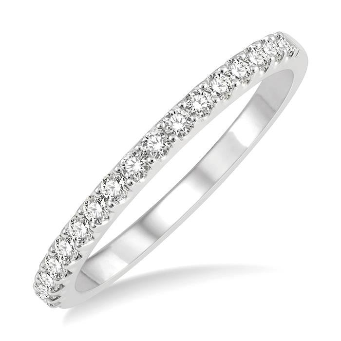 1/3 Ctw Round Cut Diamond Wedding Band in 14K White Gold