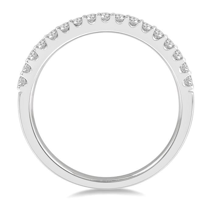 1/3 Ctw Round Cut Diamond Wedding Band in 14K White Gold