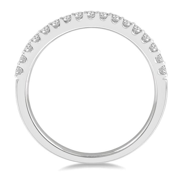 1/3 Ctw Round Cut Diamond Wedding Band in 14K White Gold