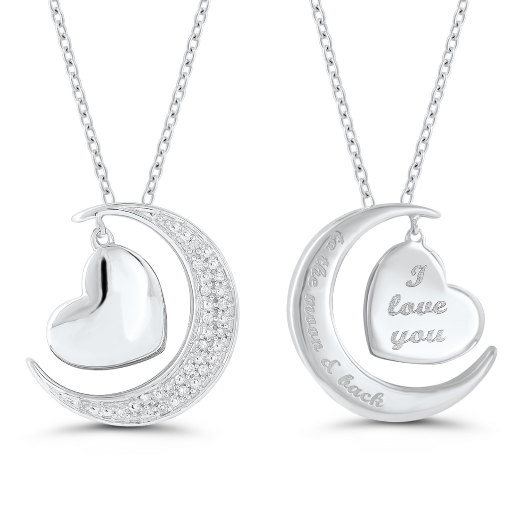 To The Moon Silver Pendant