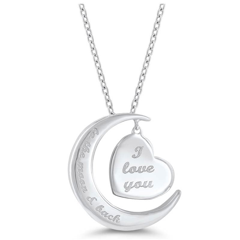 To The Moon Silver Pendant