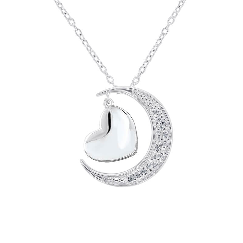 To The Moon Silver Pendant