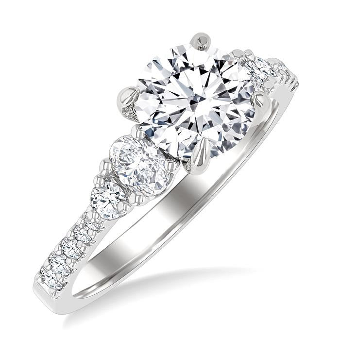 Round Shape Semi-Mount Diamond Engagement Ring