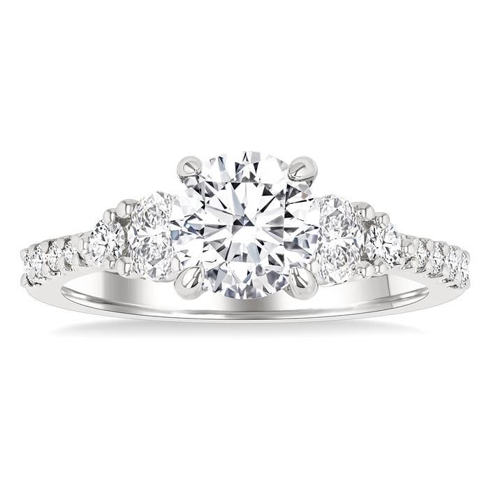 Round Shape Semi-Mount Diamond Engagement Ring