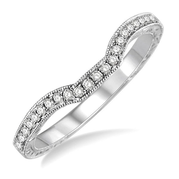 1/6 Ctw Round Cut Diamond Matching Wedding Band in 14K White Gold