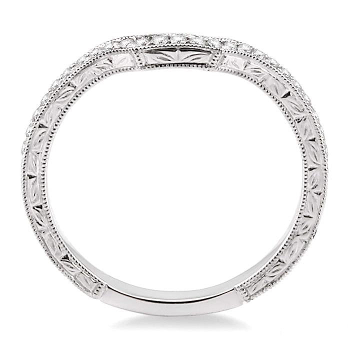 1/6 Ctw Round Cut Diamond Matching Wedding Band in 14K White Gold