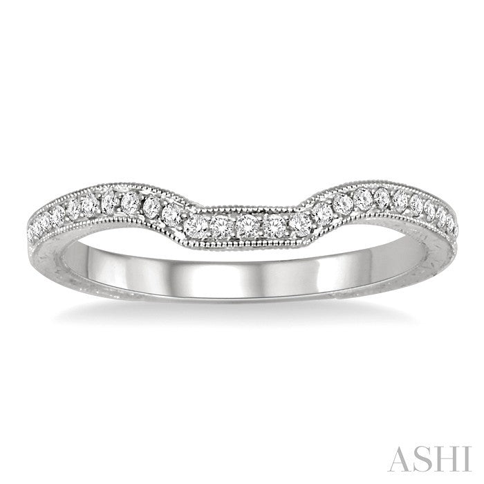 1/6 Ctw Round Cut Diamond Matching Wedding Band in 14K White Gold