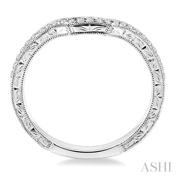 1/6 Ctw Round Cut Diamond Matching Wedding Band in 14K White Gold