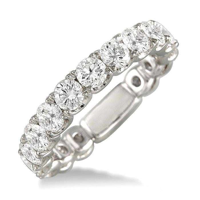 2 Ctw Diamond Matching Wedding Band in 18K White Gold