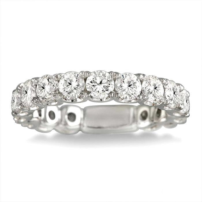 2 Ctw Diamond Matching Wedding Band in 18K White Gold