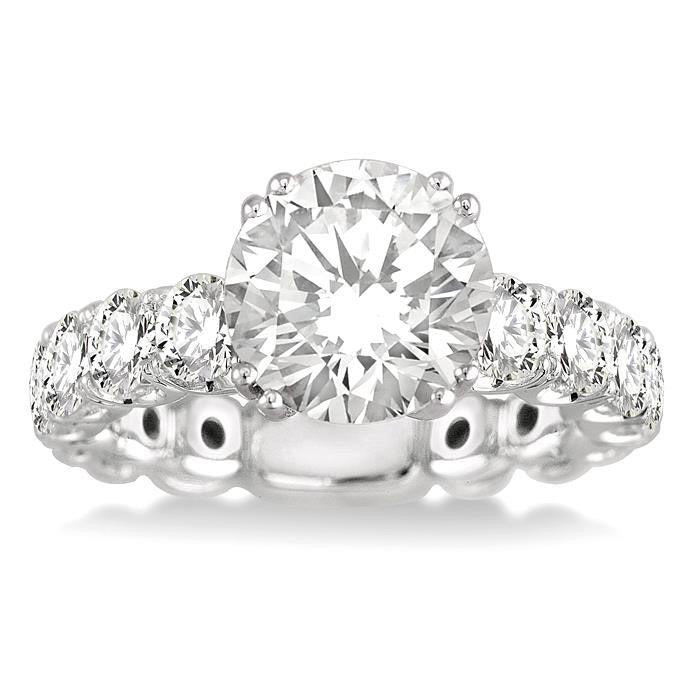 Round Shape Semi-Mount Diamond Engagement Ring