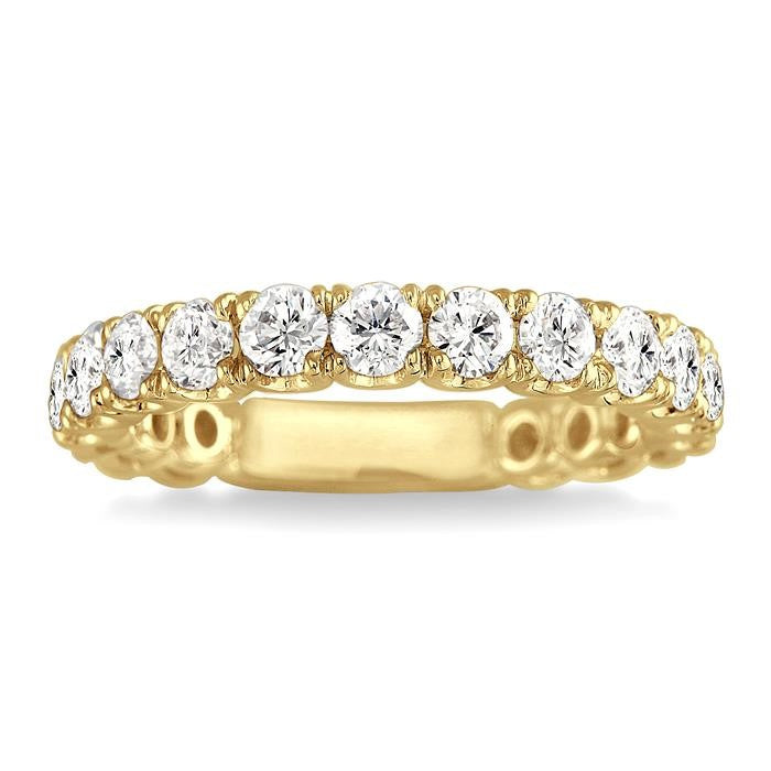 1 1/5 Ctw Diamond Matching Wedding Band in 14K Yellow Gold
