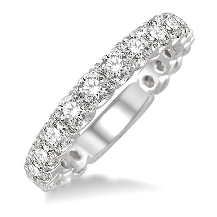 1 1/5 Ctw Diamond Matching Wedding Band in 14K White Gold