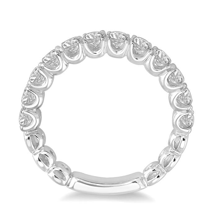 3/4 Ctw Round Cut Diamond Wedding Band in 14K White Gold