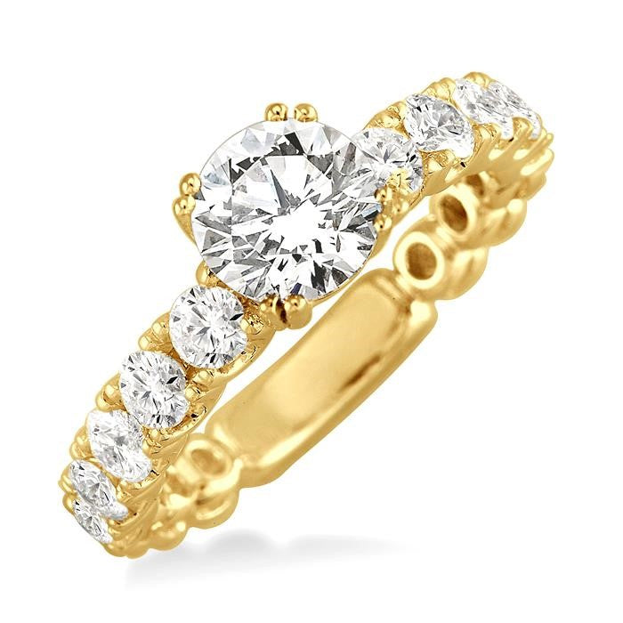 5/8 Ctw Diamond Semi-Mount Engagement Ring in 14K Yellow Gold