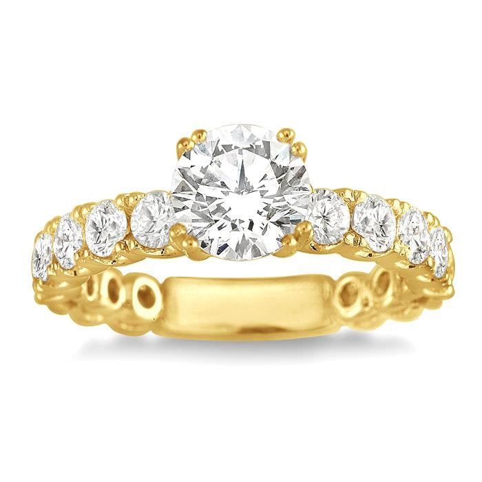 5/8 Ctw Diamond Semi-Mount Engagement Ring in 14K Yellow Gold