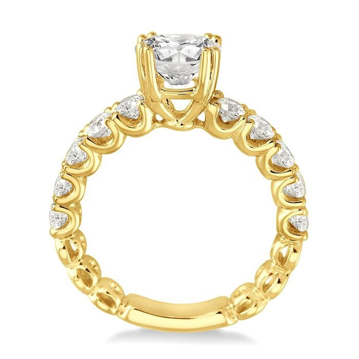 5/8 Ctw Diamond Semi-Mount Engagement Ring in 14K Yellow Gold