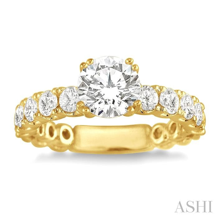 5/8 Ctw Diamond Semi-Mount Engagement Ring in 14K Yellow Gold