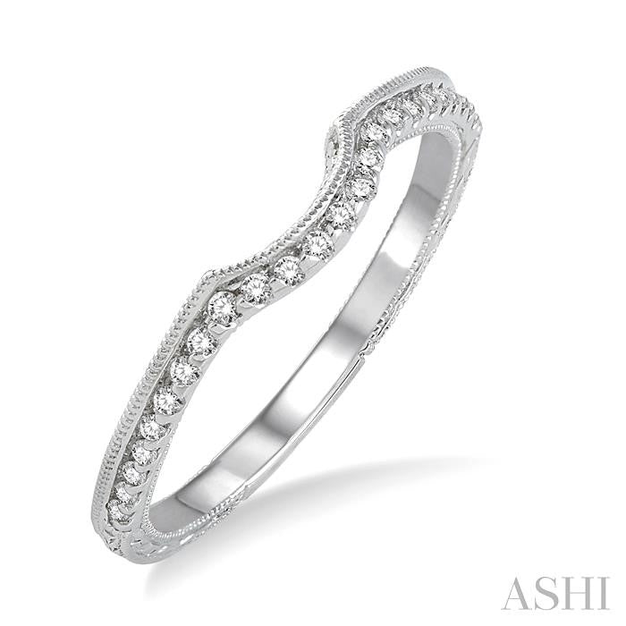 1/8 Ctw Round Cut Diamond Wedding Band in 14K White Gold