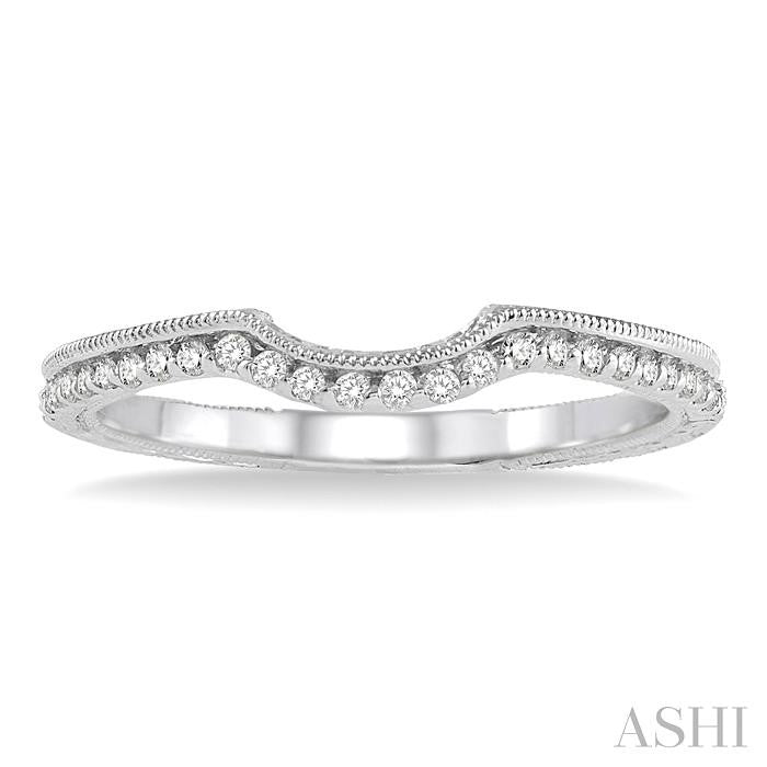 1/8 Ctw Round Cut Diamond Wedding Band in 14K White Gold