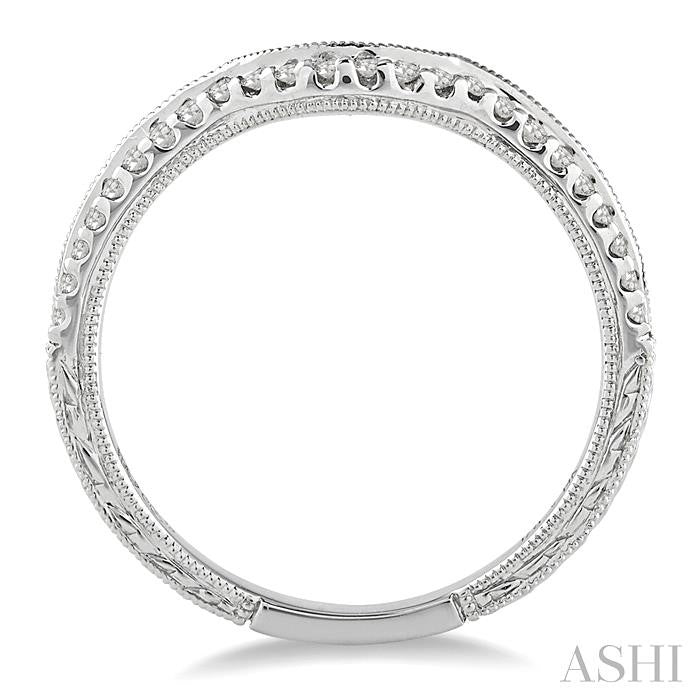 1/8 Ctw Round Cut Diamond Wedding Band in 14K White Gold