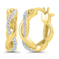 Twisted Two Tone Diamond Earrings .05ctw