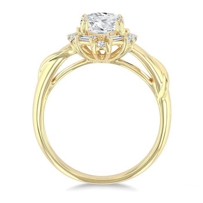 Oval Shape Semi-Mount Diamond Engagement Ring