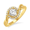1/3 Ctw Diamond Engagement Ring with 1/5 Ct Round Cut Center Stone in 14K Yellow Gold