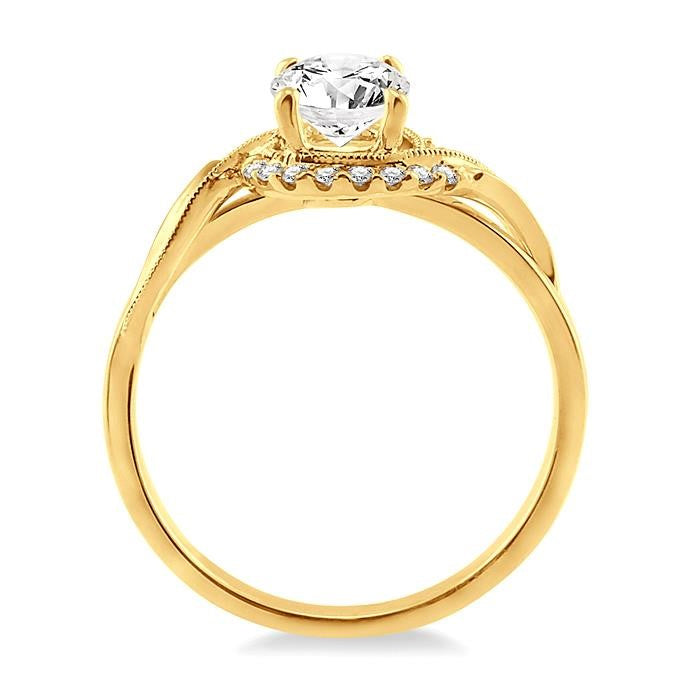 1/3 Ctw Diamond Engagement Ring with 1/5 Ct Round Cut Center Stone in 14K Yellow Gold