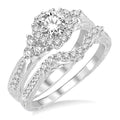 Round Shape Halo Diamond Wedding Set