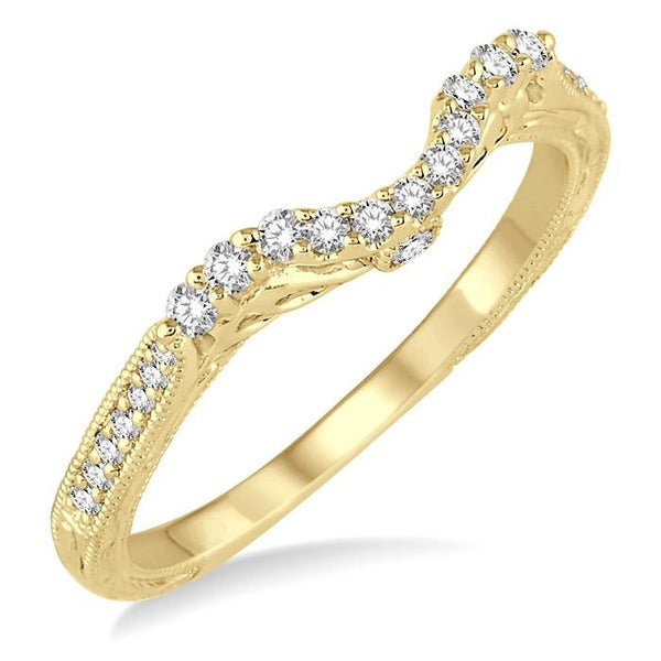 1/5 Ctw Round Cut Diamond Wedding Band in 14K Yellow Gold