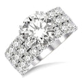 2 5/8 Ctw Triple Row Round Cut Diamond Semi-Mount Engagement Ring in 14K White Gold