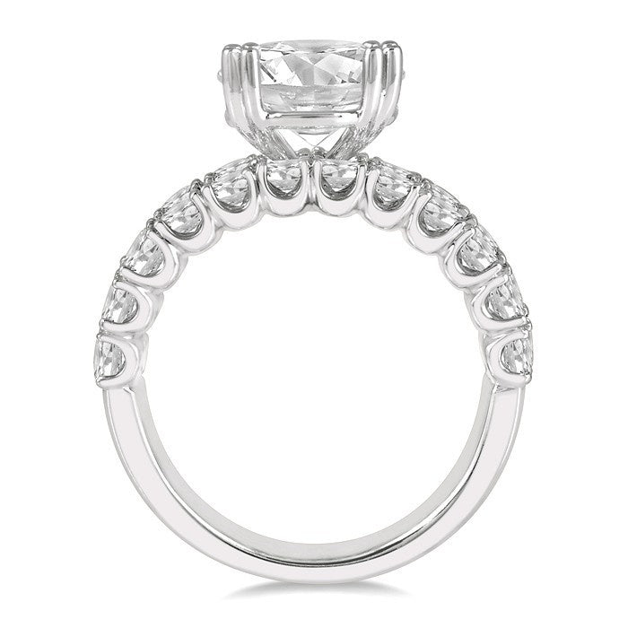 2 5/8 Ctw Triple Row Round Cut Diamond Semi-Mount Engagement Ring in 14K White Gold