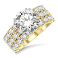 2 5/8 Ctw Triple Row Round Cut Diamond Semi-Mount Engagement Ring in 14K Yellow and White Gold