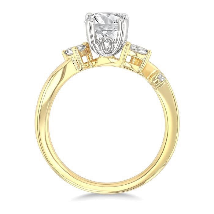 Round Shape Semi-Mount Diamond Engagement Ring