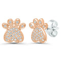 Rose Gold Paw Earrings