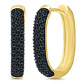 Radiant Elegance 10K Yellow Gold Black Diamond Earrings