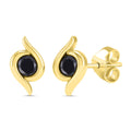 Eternal Grace 10K Yellow Gold Black Diamond Stud Earrings
