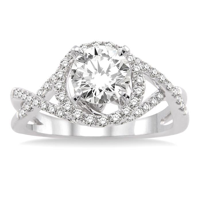 1/3 Ctw Diamond Semi-Mount Engagement Ring in 14K White Gold