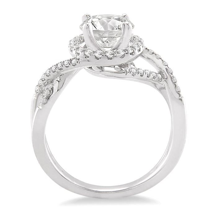 1/3 Ctw Diamond Semi-Mount Engagement Ring in 14K White Gold